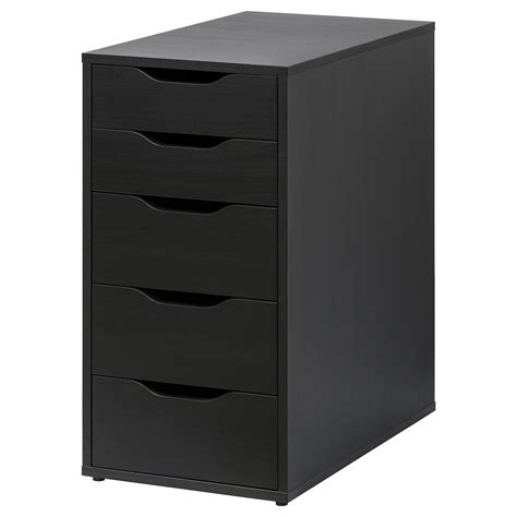 ikea desk with drawers black